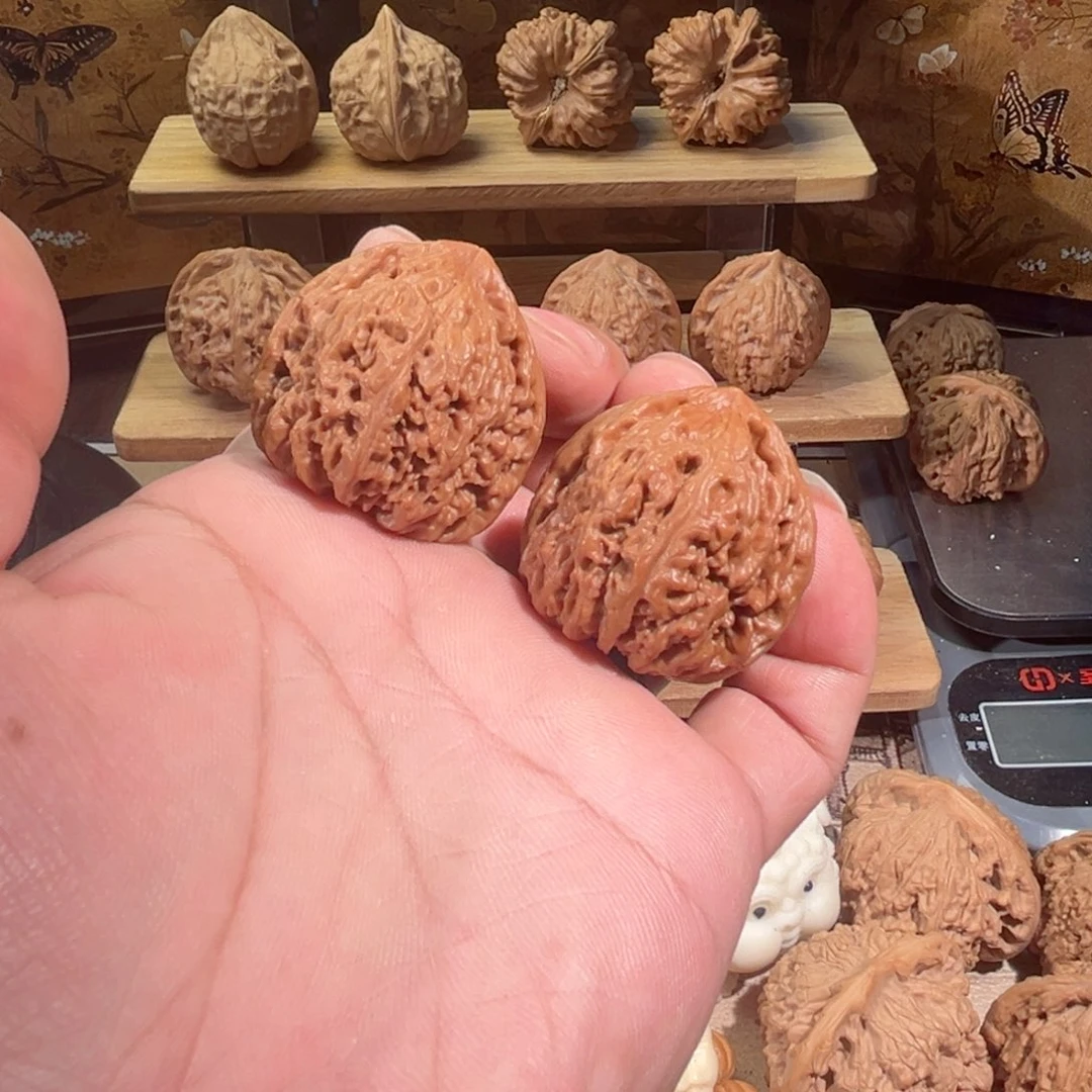 把件文玩核桃36全品三角疆