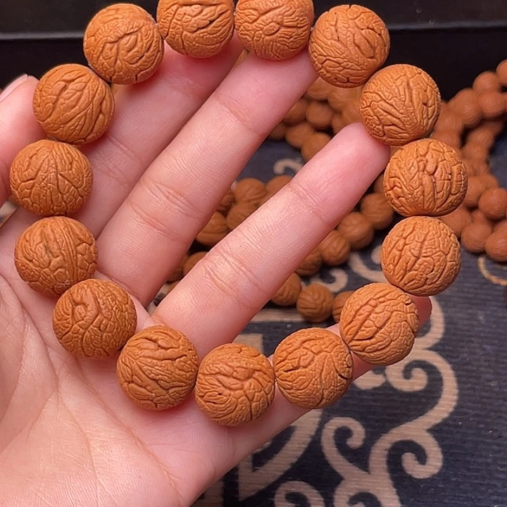 手串桃核金丝龙珠1.7