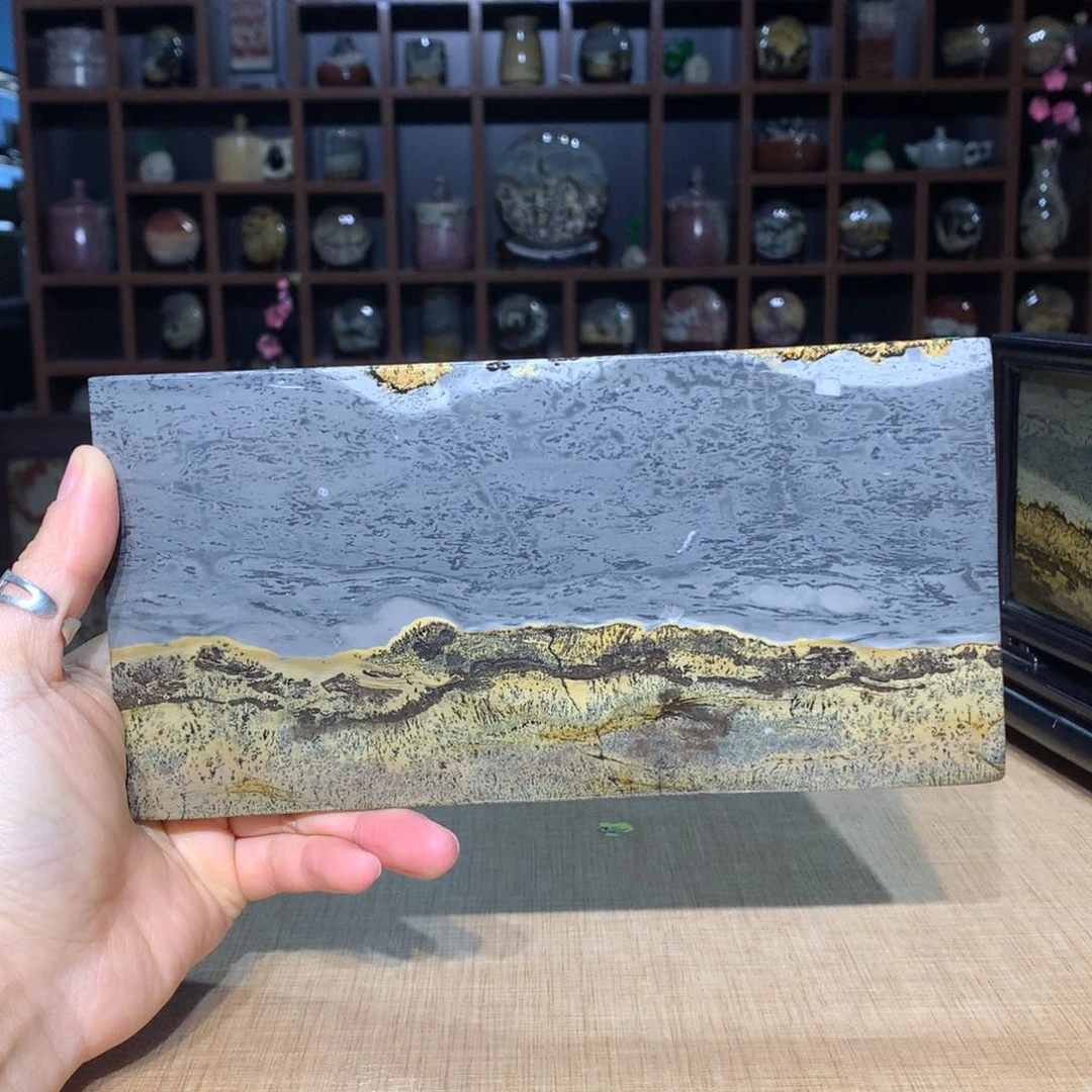 紫砂广西国画石摆件，收藏观赏静*边