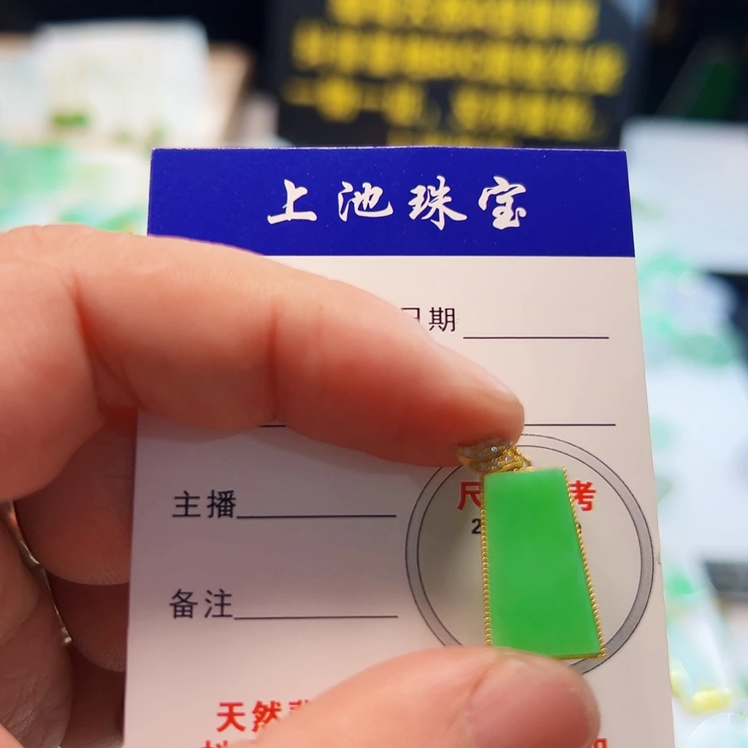 翡翠颈饰18K金镶嵌雨****短翡翠