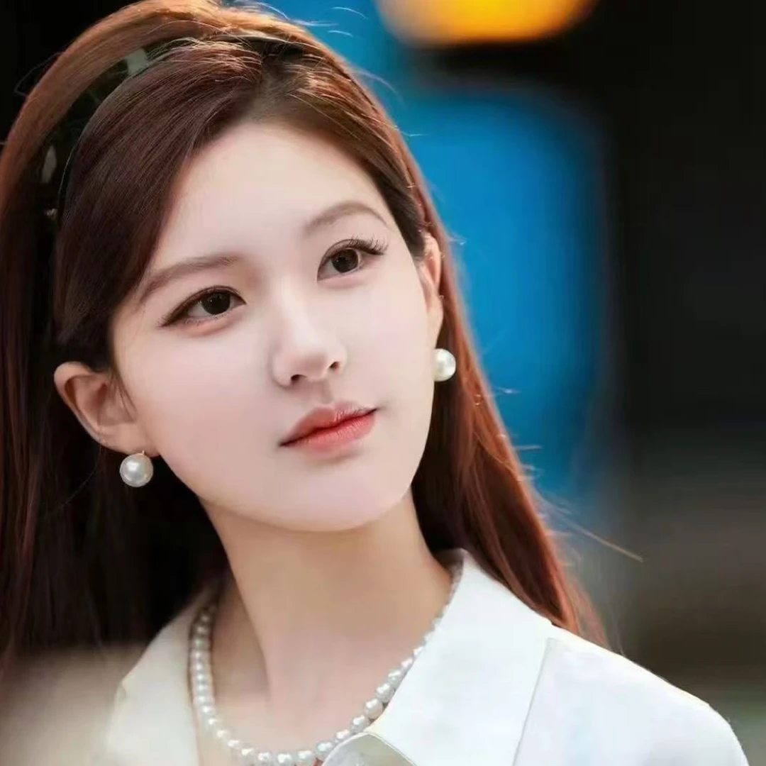 铜合金仿珍珠耳饰 奶油白仿施家 高版本珠光许妍同款耳钉