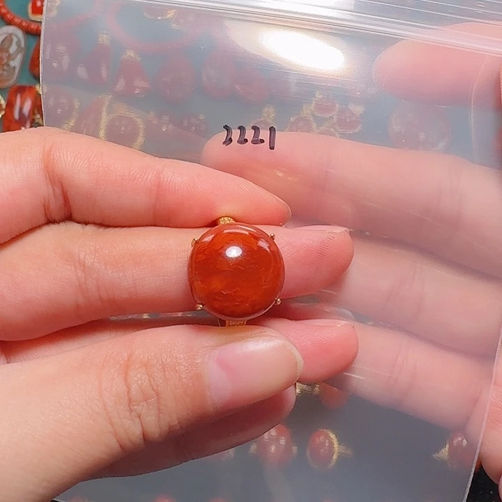 南红玛瑙银S925镶嵌戒指