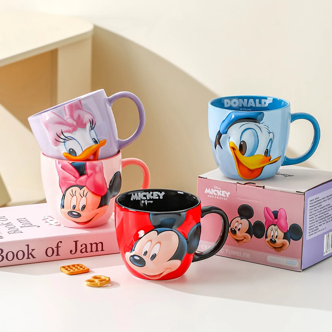 川岛屋迪士尼陶瓷马克杯子家用喝水儿童牛奶杯办公室咖啡杯早餐杯
