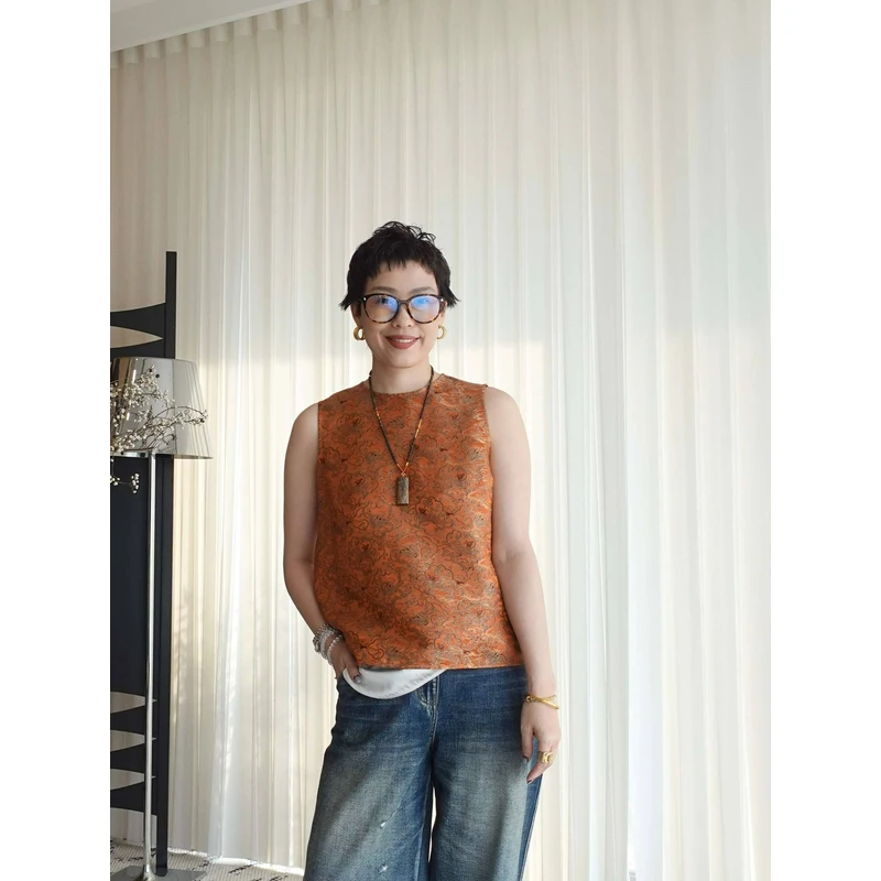 【大橘大利夏季版I橘势大好】LIY金橘龙纹宋锦马甲