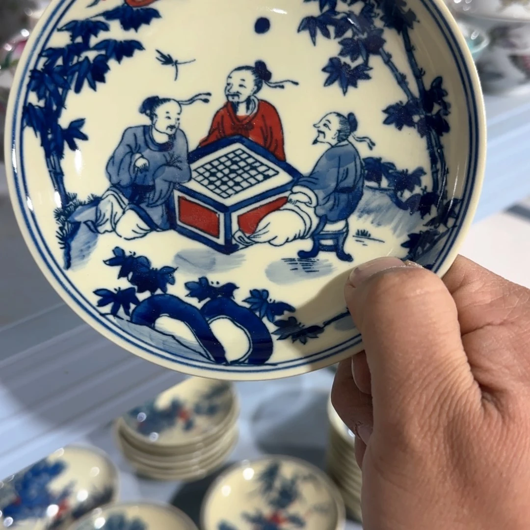 瓷片摆件手绘瓷器全部处理了