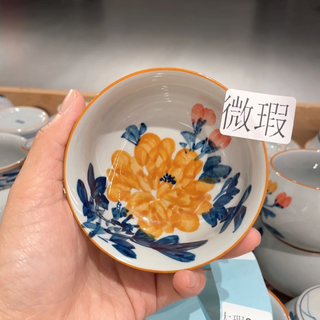 釉下手绘茶具微瑕