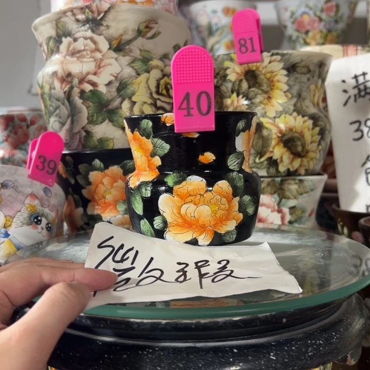 景德镇手绘花盆满38包邮偏远地区除外