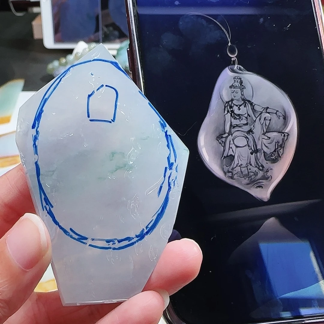 定制翡翠未镶嵌缅甸翡翠挂件