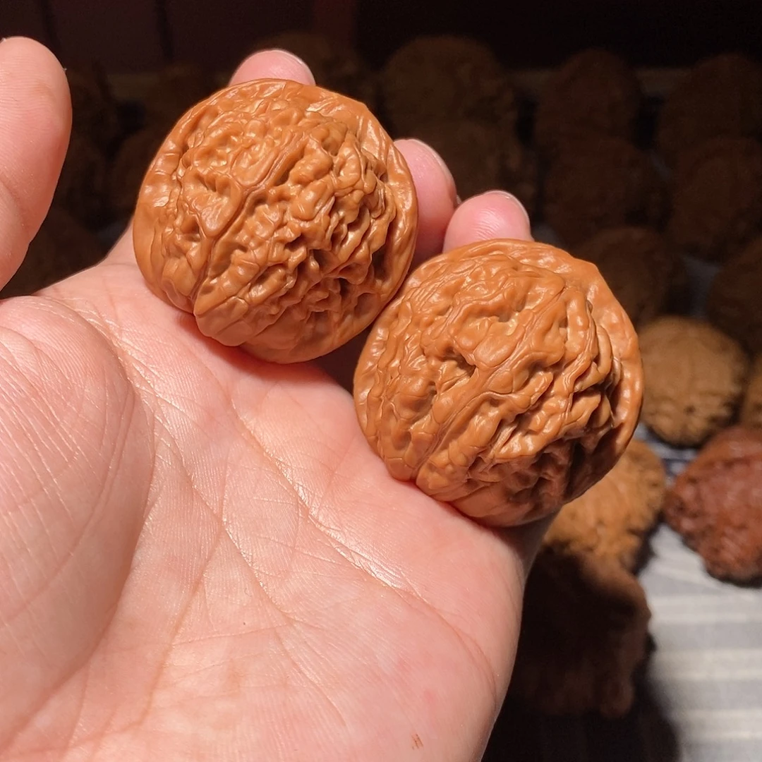 文玩核桃把件016莲花虎头头货对