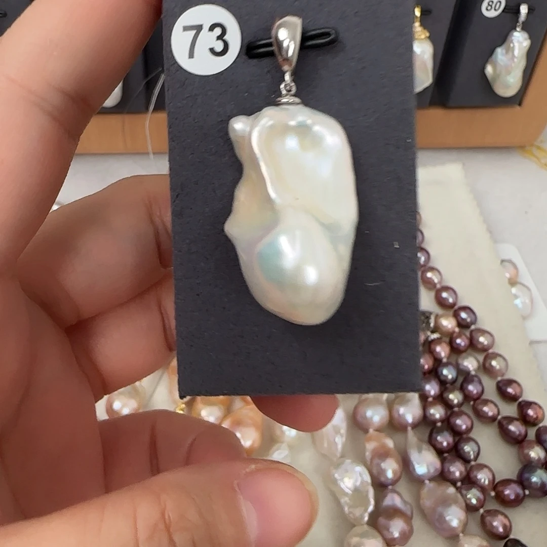 淡水珍珠银S925镶嵌颈饰