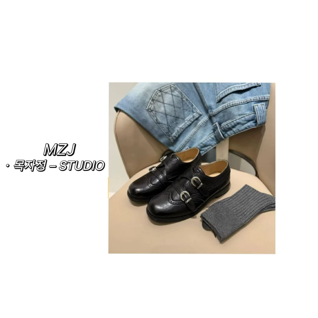 무지징-「摩登腔调」韩国单！雕花扣牛津单鞋-817B