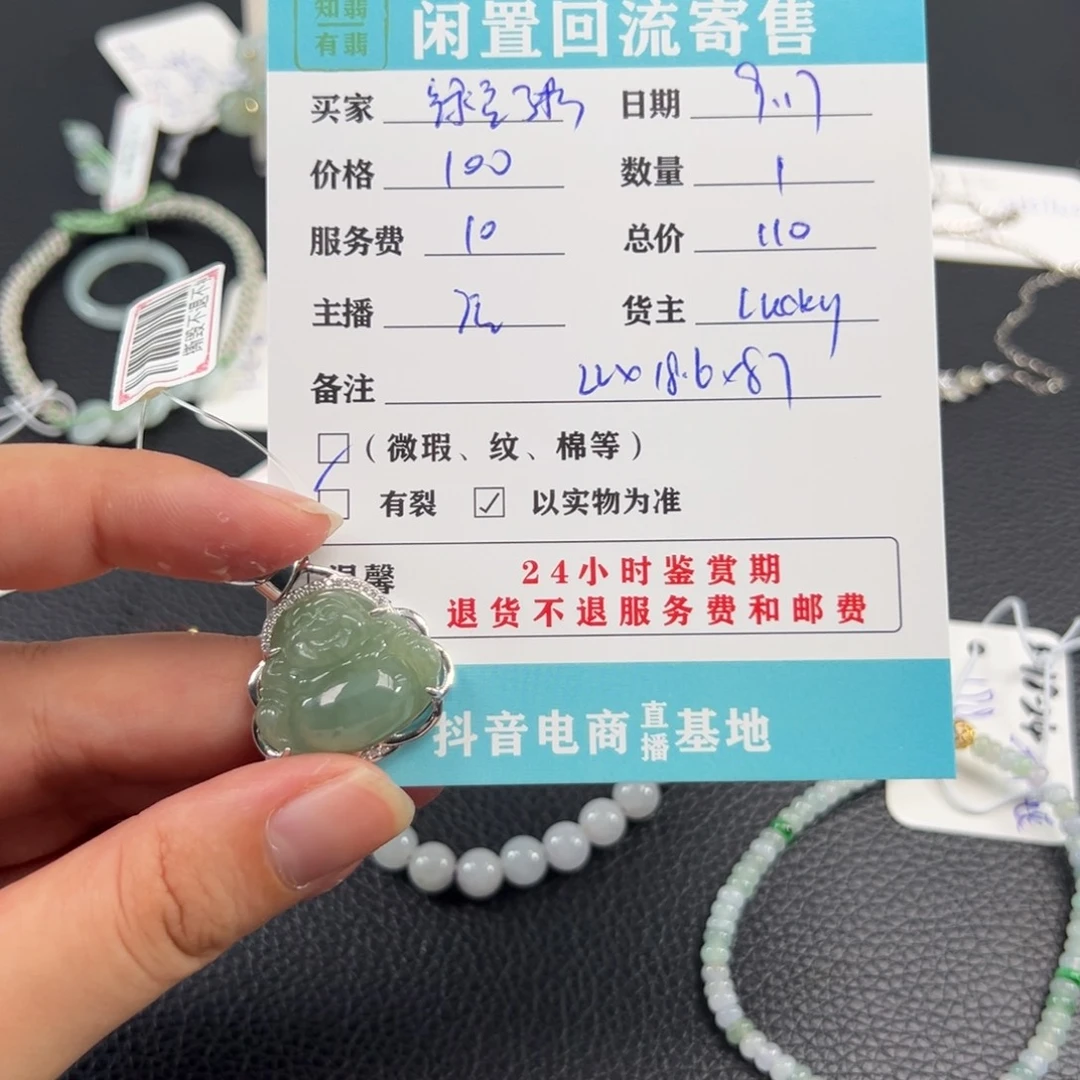 颈饰银S925镶嵌翡翠绿**?