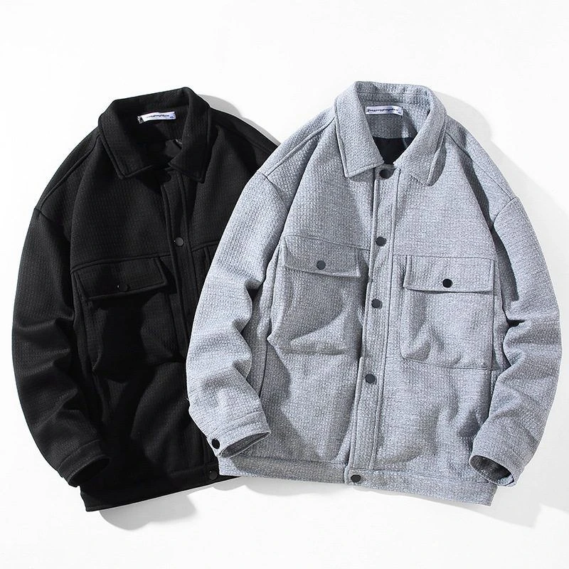 休闲夹克男士百搭宽松春秋新款大码工装外套胖子显瘦韩版上衣潮