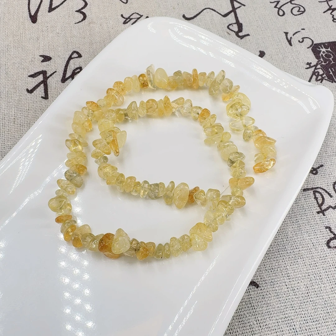 A083 黄水晶碎石长条手串  多样性发一串