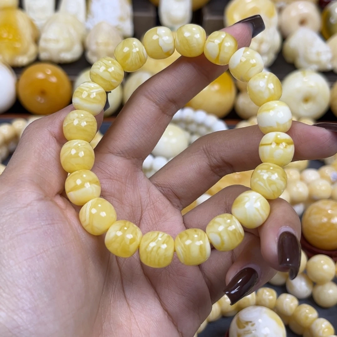 琥珀未镶嵌手串11+