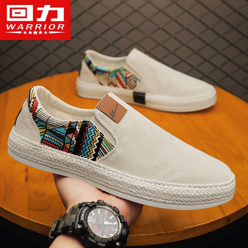 回力男鞋2025春季新款懒人鞋一脚蹬透气休闲鞋帆布鞋老北京布鞋男