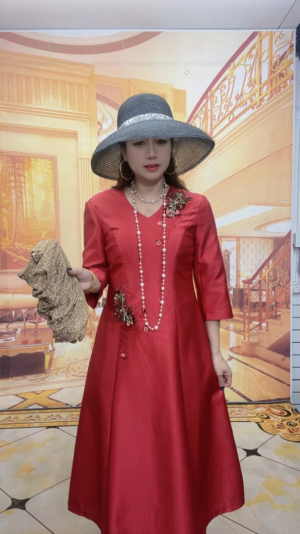 9969结婚婚礼妈妈装新款高贵喜婆婆婚宴礼服气质宴会连衣裙女