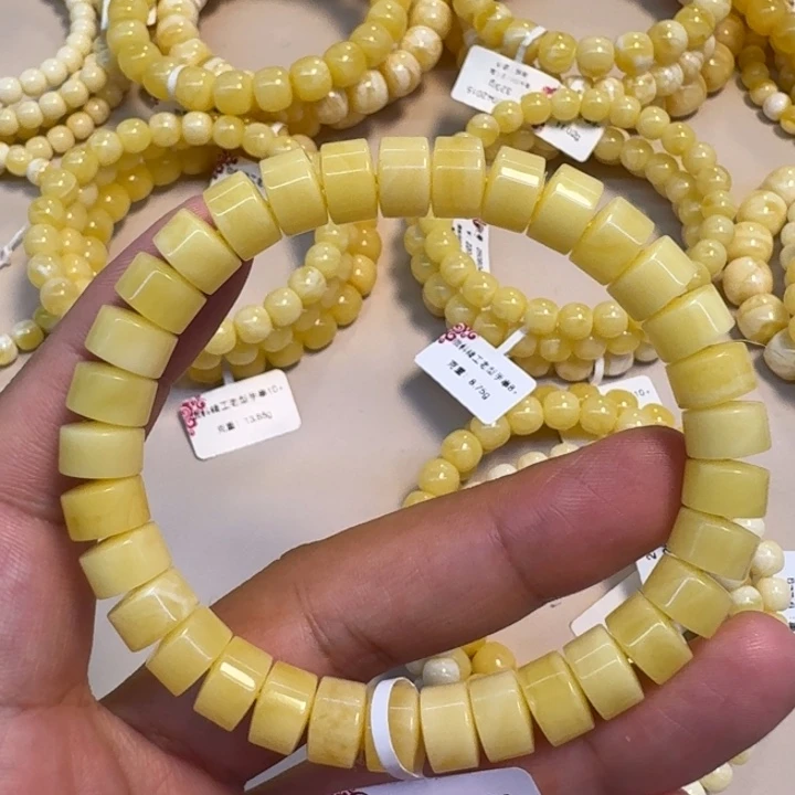 琥珀未镶嵌手串精工药片8mm