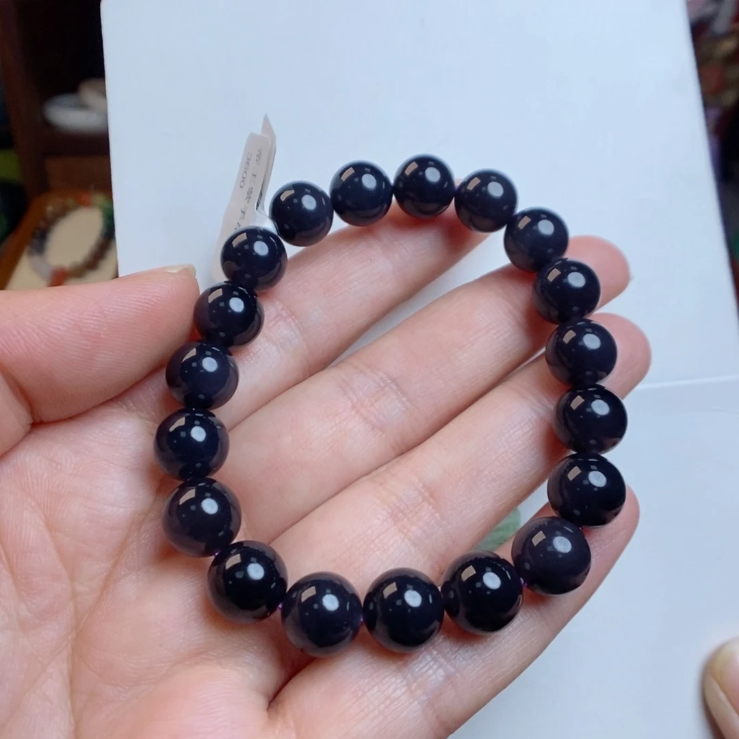 和田玉手链未镶嵌帝王紫