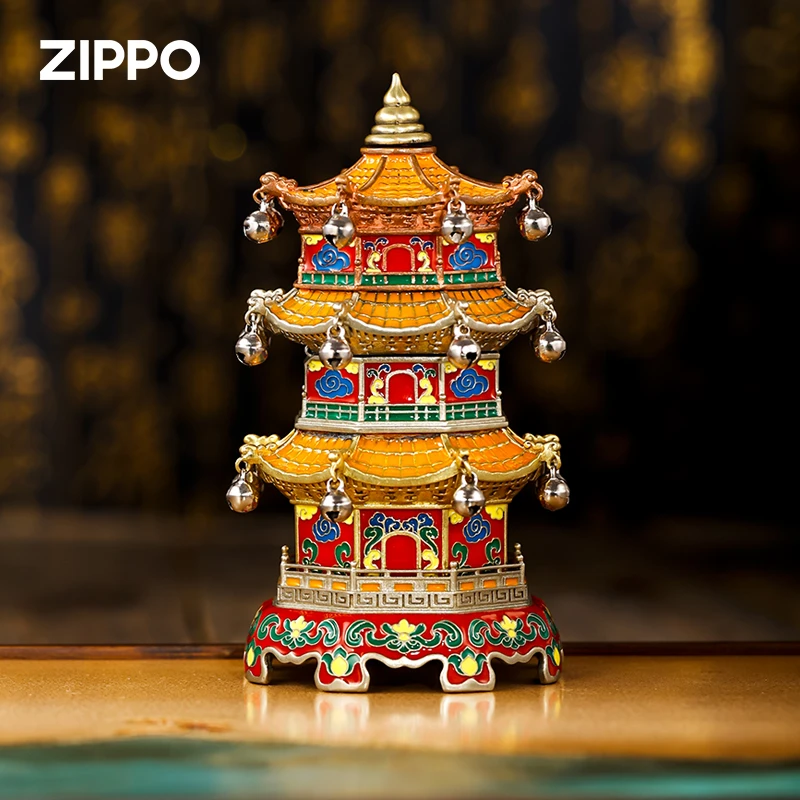 zippo打火机七宝玲珑塔官方正品煤油防风火机送礼自用DYX1