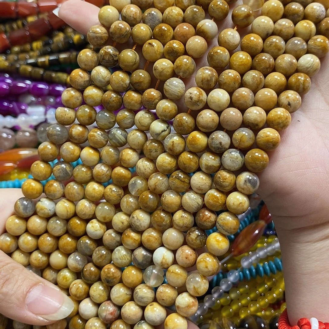 玛瑙/玉髓未镶嵌珠宝半成品太阳千层一条卡8mm