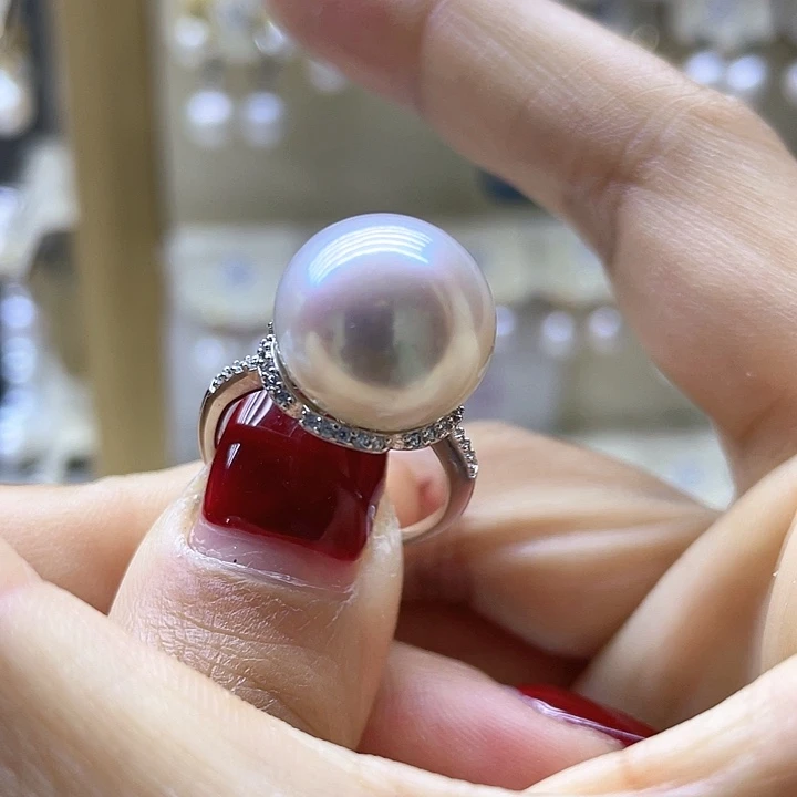 淡水珍珠戒指银S925镶嵌