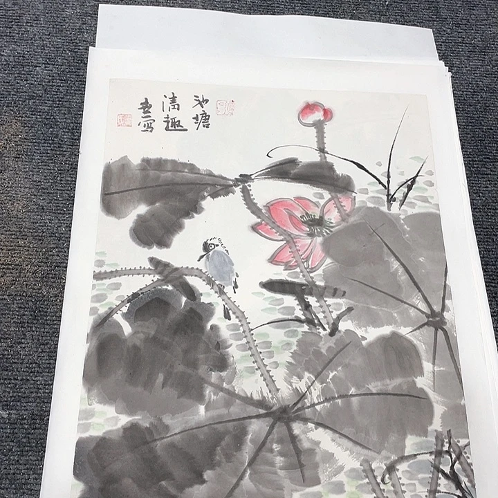 国画1.4平尺花鸟宣纸已托底