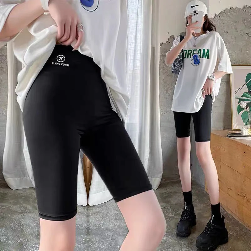 夏季薄款高腰提臀飞机鲨鱼裤女外穿防走光安全骑行五分打底裤