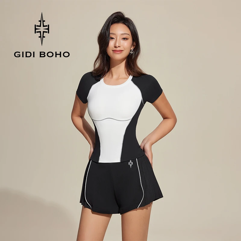 GIDI BOHO/极地薄荷夏季时尚休闲户外训练裸感修身跑步运动背心女
