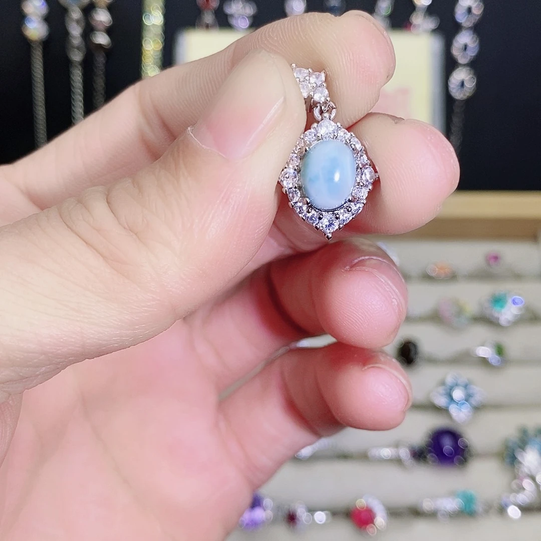 未镶嵌针钠钙石（海纹石）吊坠(不含链)