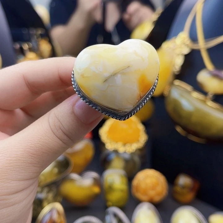 琥珀银S925镶嵌裸石