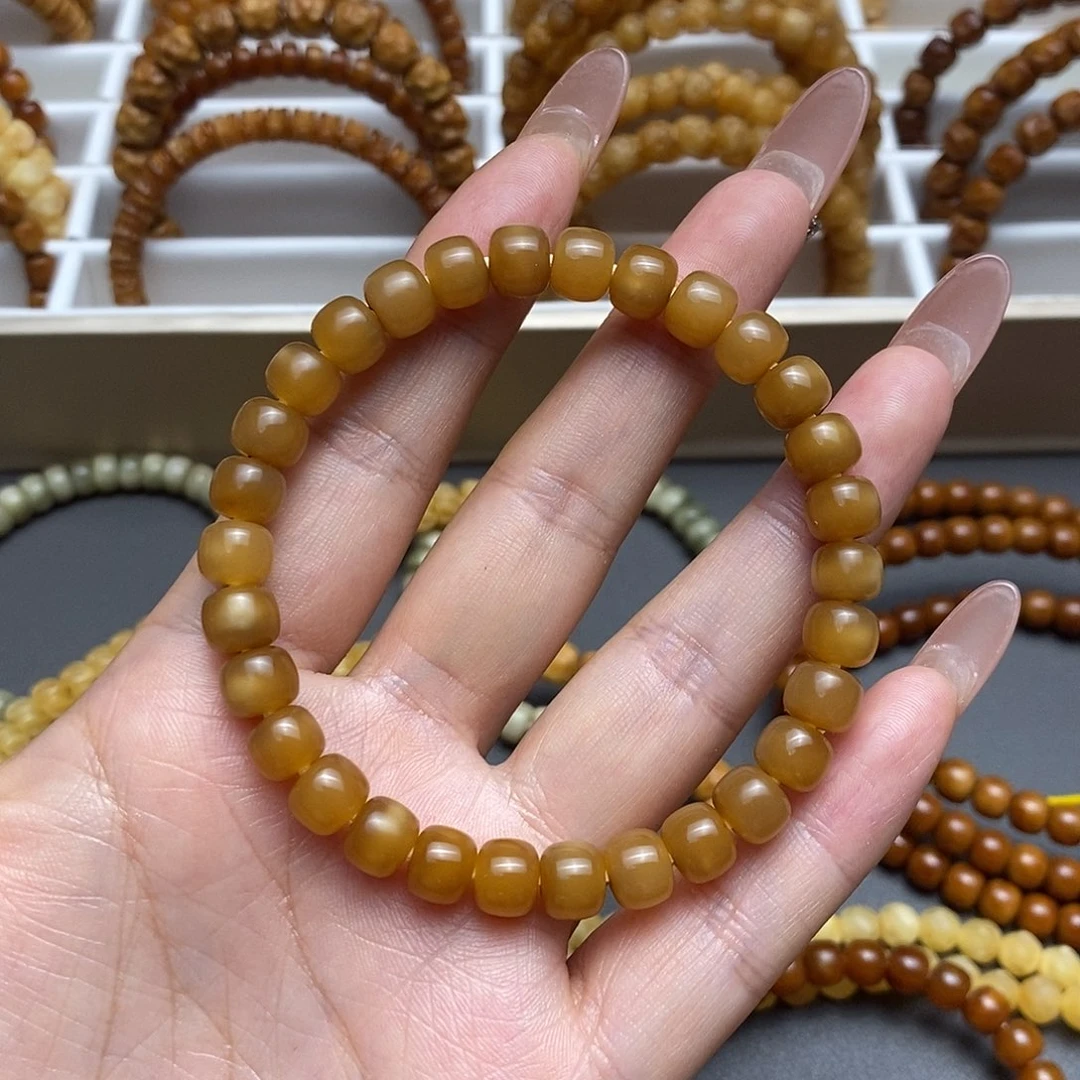 龙眼菩提手串d****q龙脊菩提全透老型珠单圈卡7➕