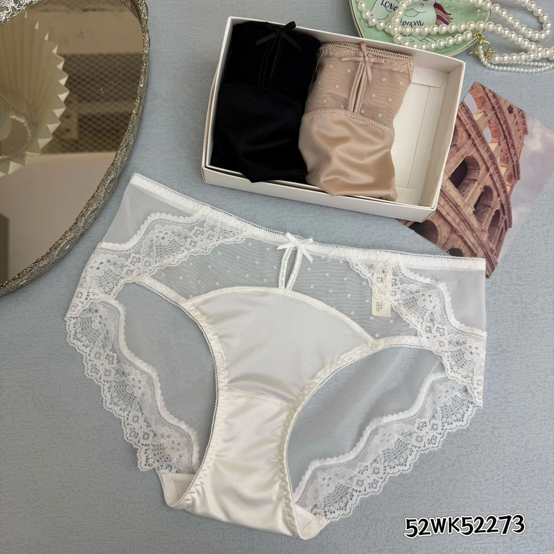80-120斤 低腰蕾丝内裤纯欲性感3条装52273冰糖雪梨
