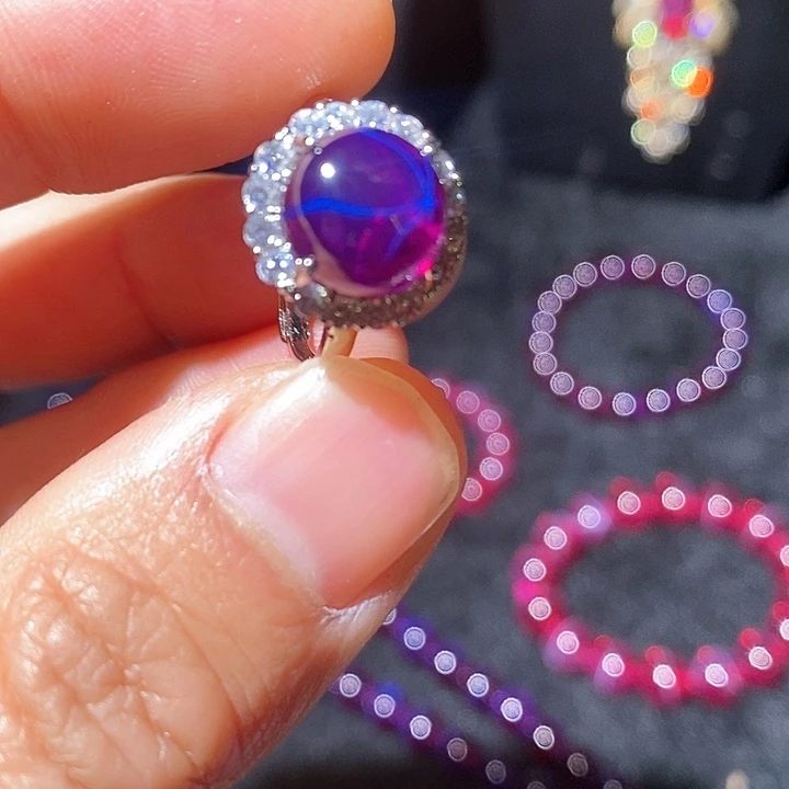 红宝石戒指银S925镶嵌