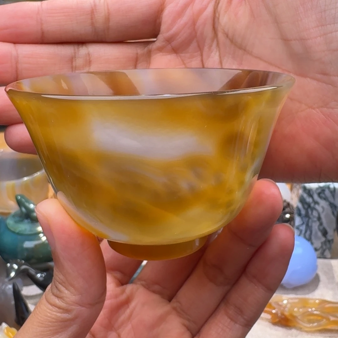 玛瑙/玉髓玛瑙茶杯未镶嵌海****，