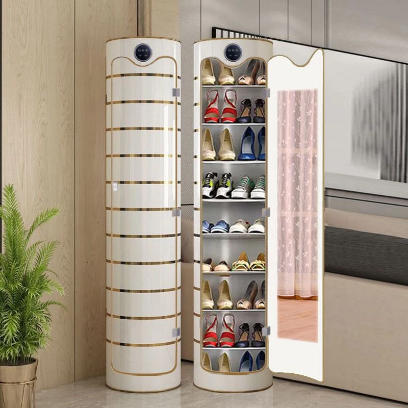 日本无印muj360度旋转鞋柜圆柱形除臭多层鞋架大容量家用收纳柜智