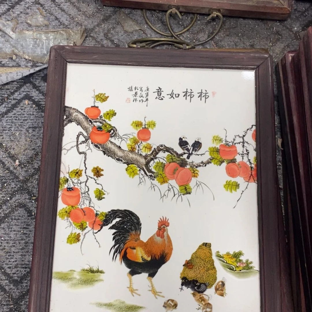 瓷片37*28*1景德镇瓷板画柴窑烧制