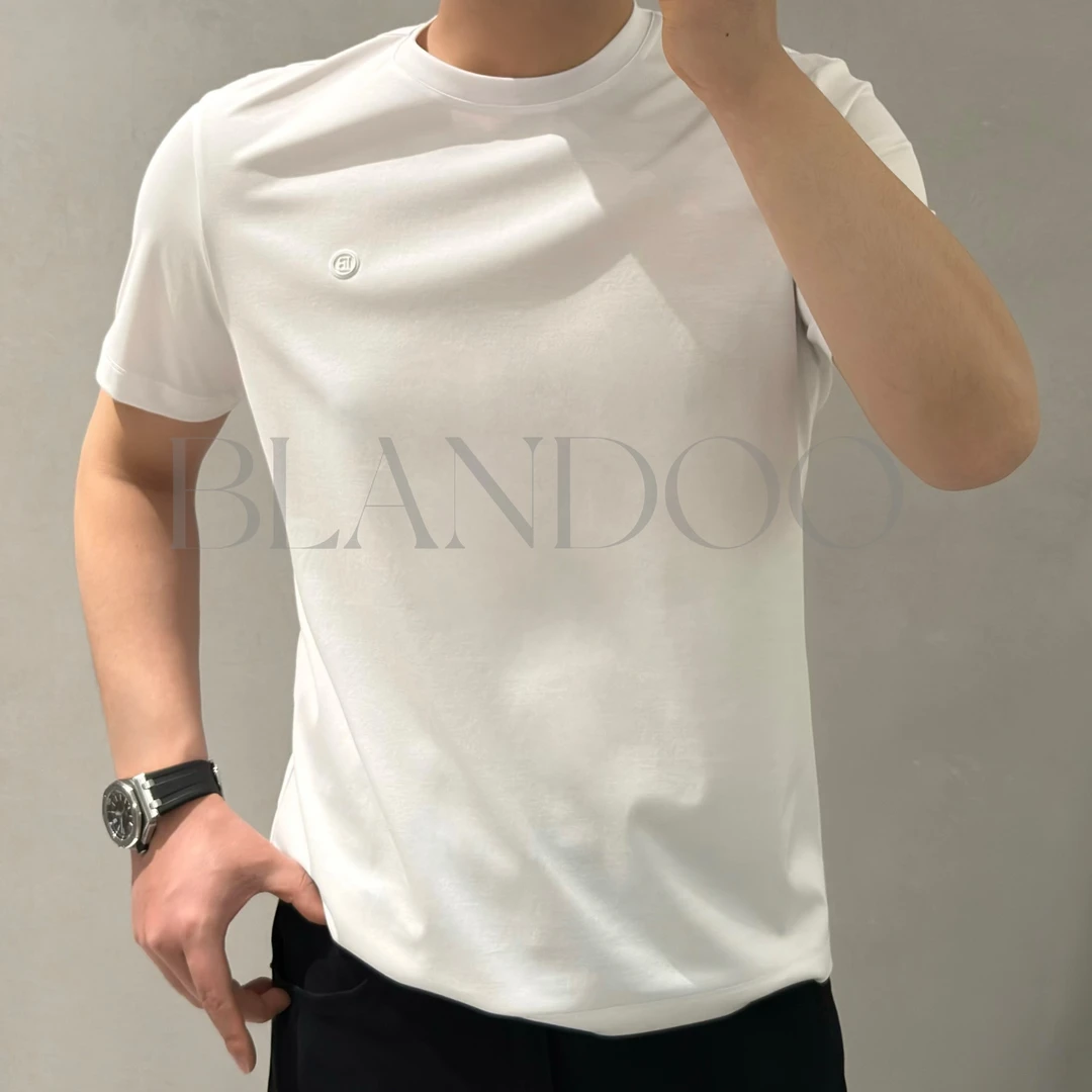 BLANDOO “棉质优选”  男士时尚百搭小标圆领短袖T恤86218