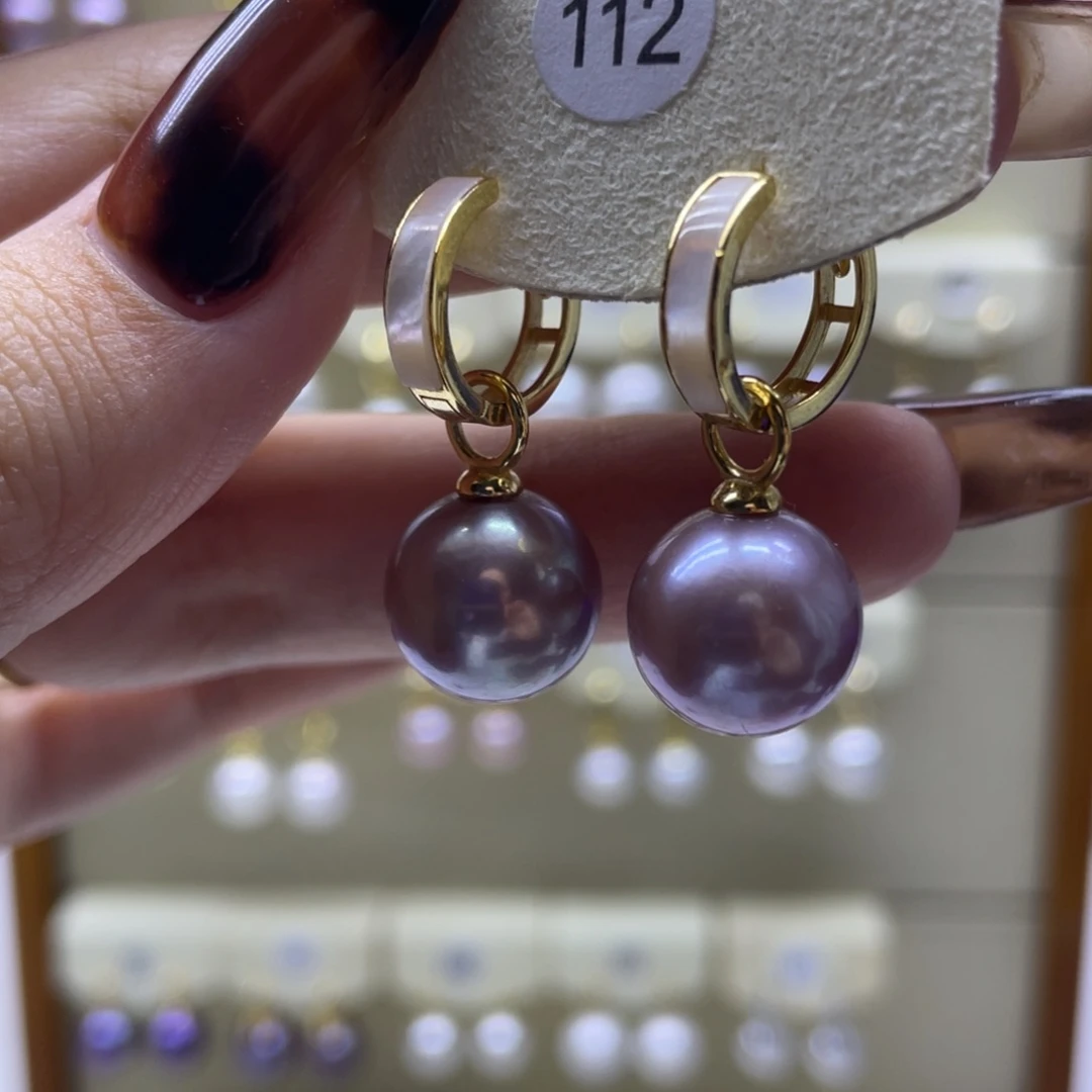 淡水珍珠耳饰银S925镶嵌