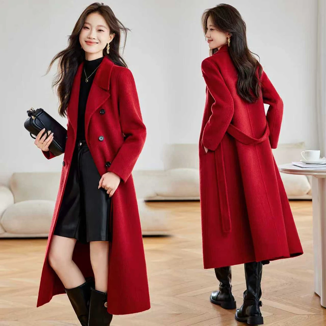 491-500修身版型保暖显瘦常规袖毛呢外套洋气加厚（非主图款）