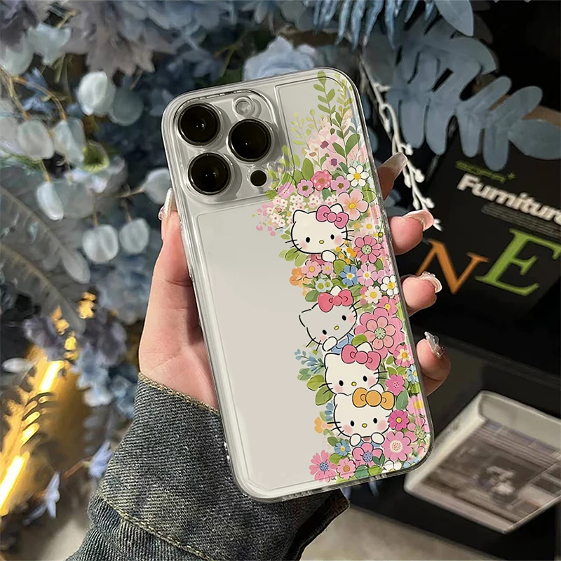 欧克里里花丛春日凯蒂猫适用iPhone16手机壳华为P70vivo小米oppo