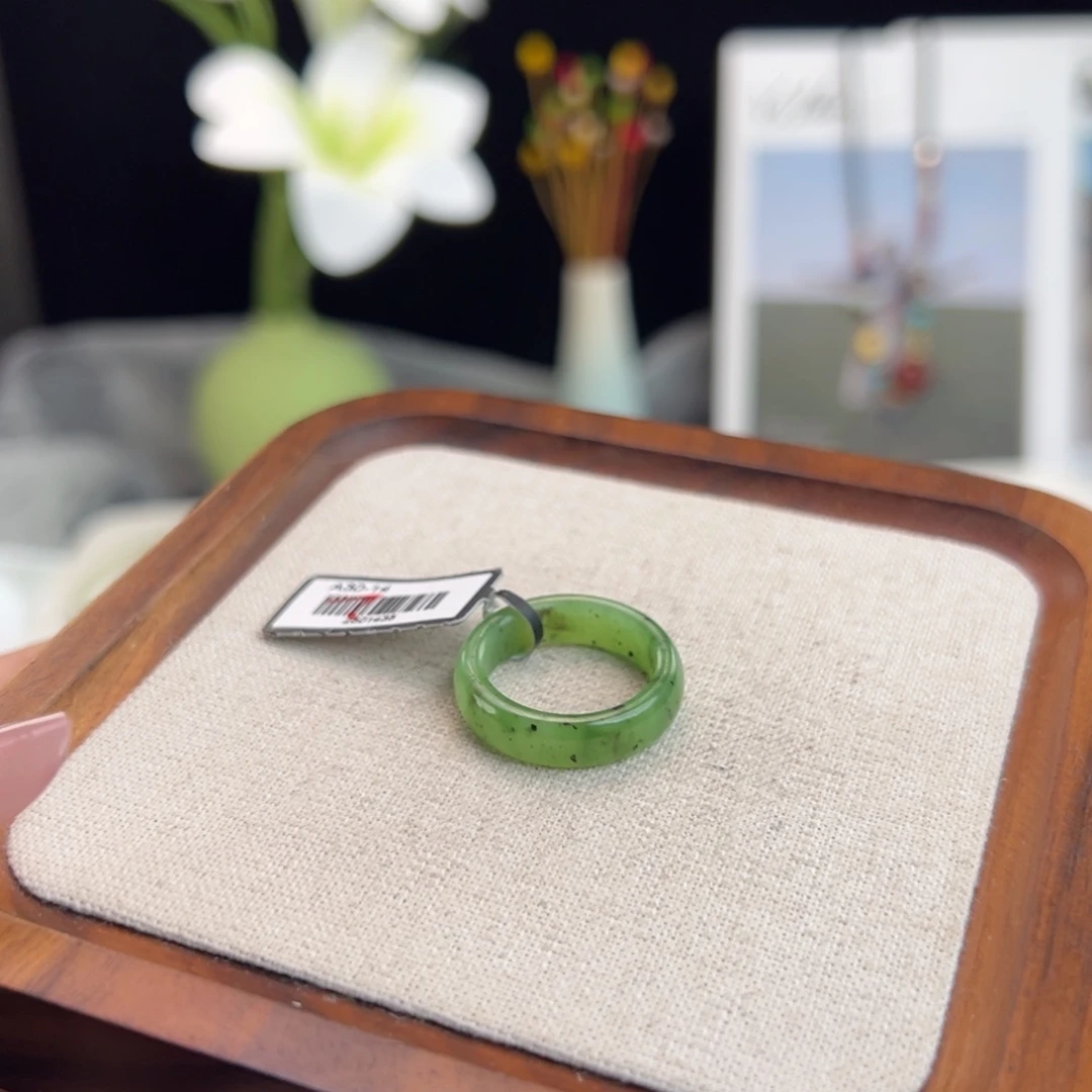 和田玉（糖玉）未镶嵌戒指N90乌兰海细条直径17.3不退换