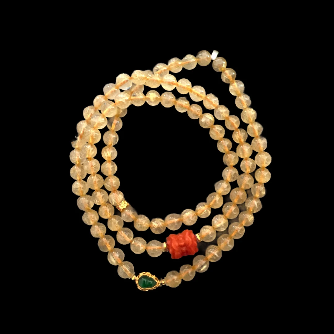 V7627发晶手串孤品