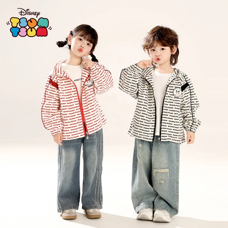 Disney/迪士尼2025春秋款儿童薄款防风满印洋气卡通可爱时尚外套
