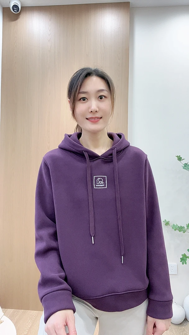 【简约气质】冬款加绒连帽卫衣百搭休闲上衣保暖加厚即墨卫衣6958