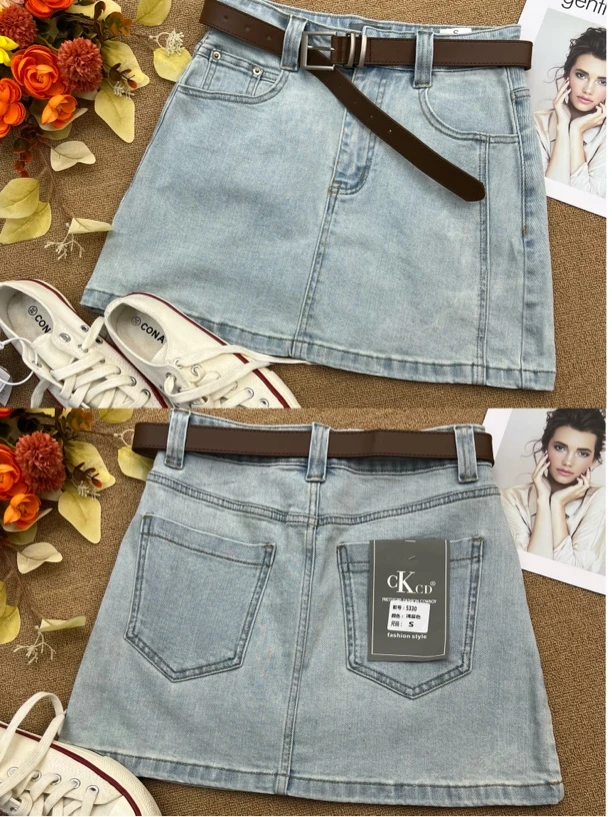 莎姐家韩版时尚显瘦牛仔短裙