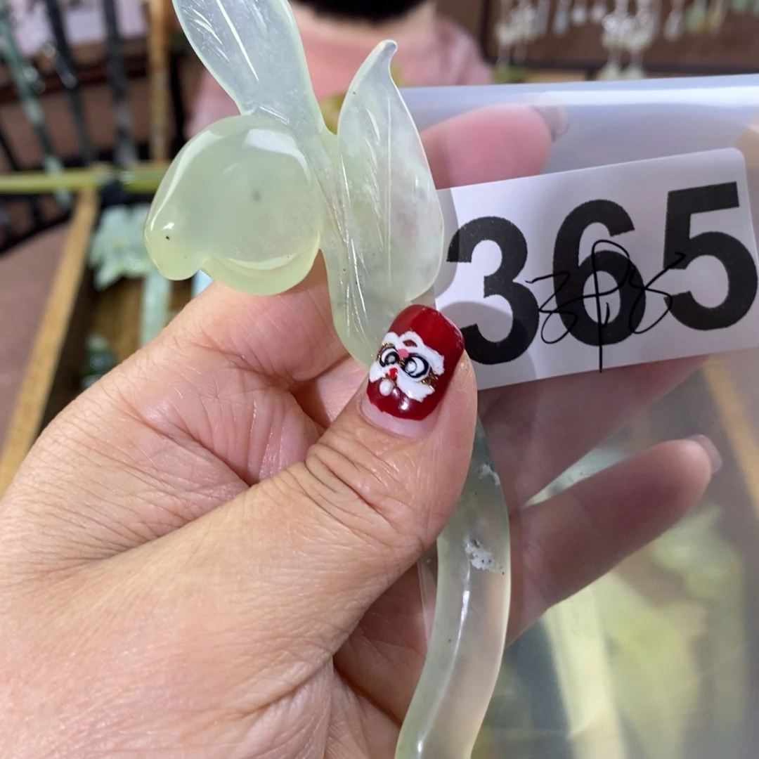 蛇纹石玉玉簪合金天**蓝