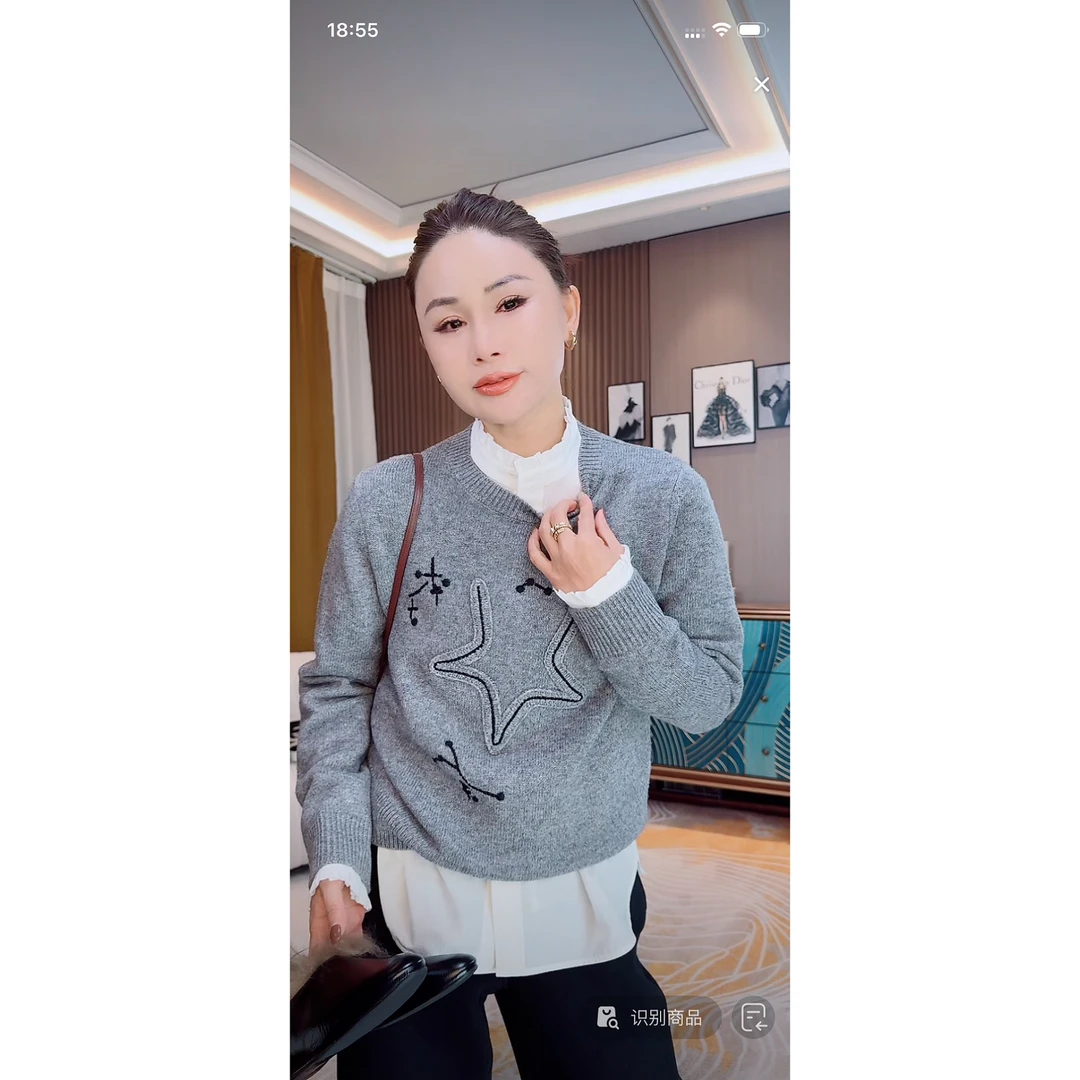 【荣姐精选】立领蕾丝花边衬衣