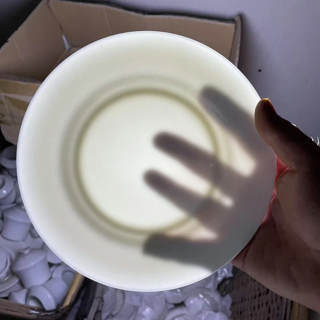 A679⑧】7.5英寸浅盘4只纯白唐山骨瓷家用餐具