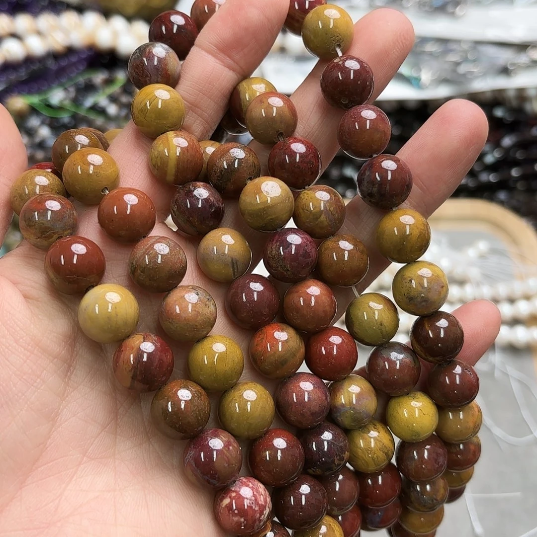 玛瑙/玉髓未镶嵌珠宝半成品卡 12战国红圆珠一条